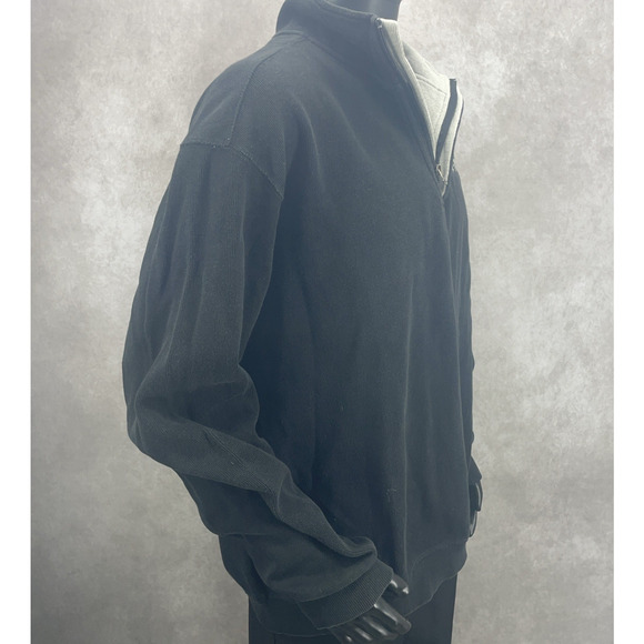 Fripp Island Golf Resort 100% Cotton Men XL 1/4 Zip Pull Over Black Austins Inc - Picture 4 of 7